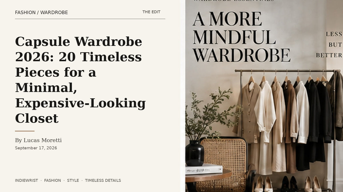 Capsule wardrobe 2026 guide with timeless neutral clothing and minimalist styling