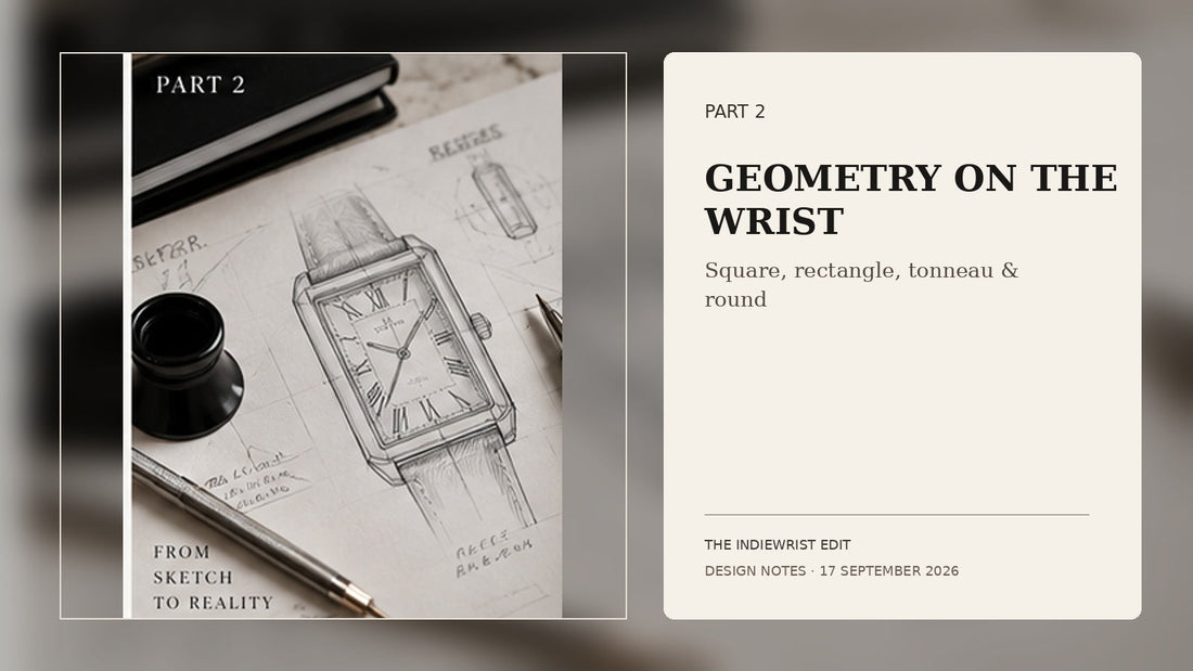 IndieWrist Design Notes Part 2 — square, rectangle, tonneau and round watch case shapes