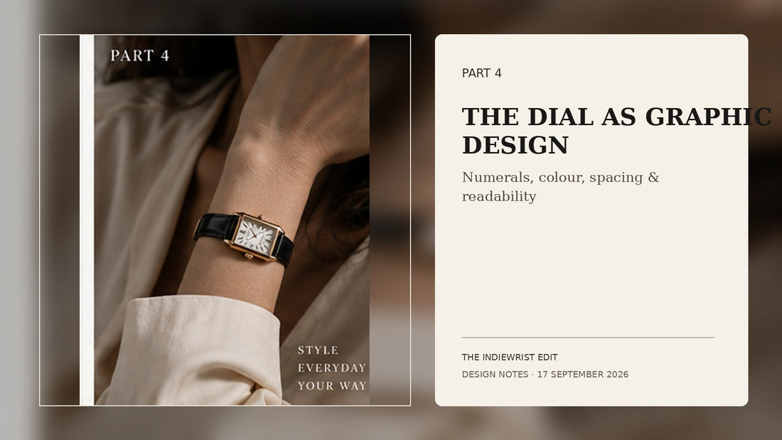 IndieWrist Design Notes Part 4 — watch dial typography, numerals, colour, spacing and readability