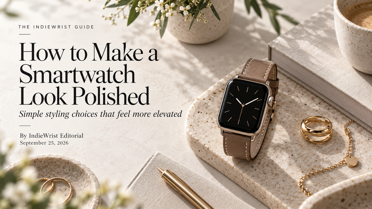 Smartwatch styled as a polished fashion accessory