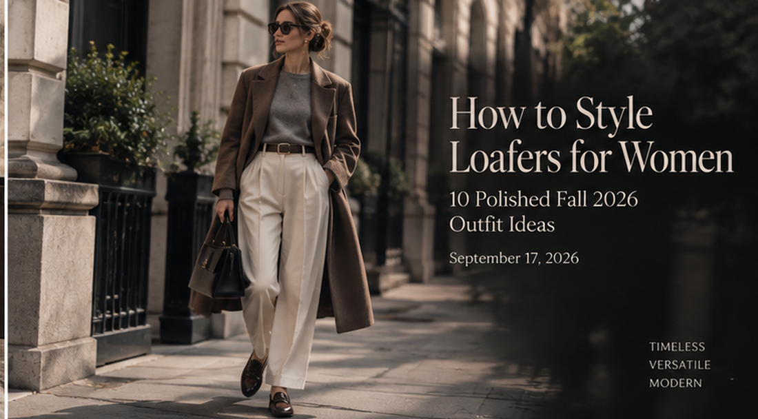 Women’s loafer outfit styling in a polished fall editorial