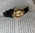 IEKE Dainty Oval Petite Dial Watch with Ultra-Slim Leather Strap - Korean Minimalist Quartz Watch for Women