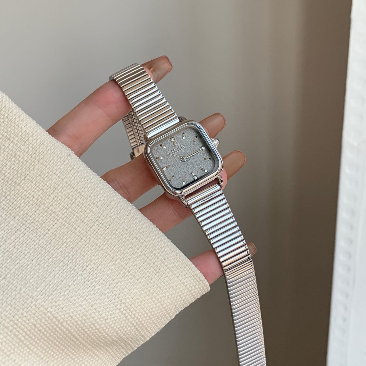IEKE Vintage Gold Square Tapered Chain Bracelet Watch - Executive Tank Quartz Watch for Women