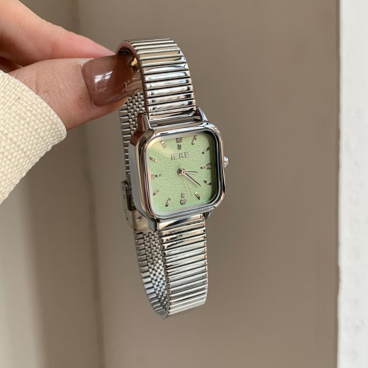 IEKE Vintage Gold Square Tapered Chain Bracelet Watch - Executive Tank Quartz Watch for Women
