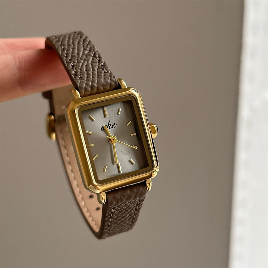 IEKE Serpent Drop Bezel Slim Leather Watch - Vintage Teardrop Quartz Watch for Women