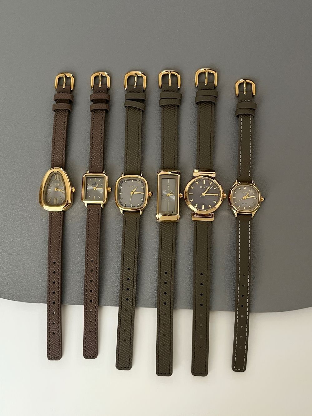 IEKE Serpent Drop Bezel Slim Leather Watch - Vintage Teardrop Quartz Watch for Women