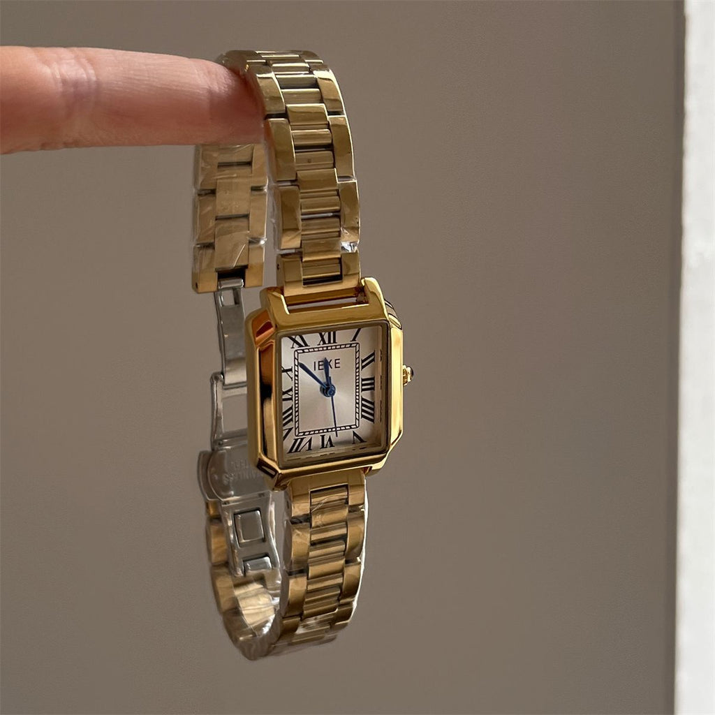 IEKE Korean Chic Roman Numeral Petite Watch - Vintage Dainty Quartz Watch for Women