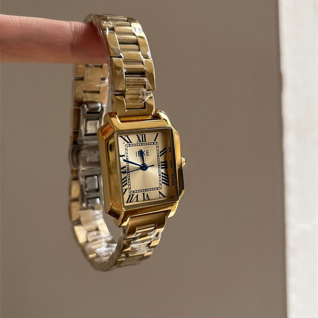 IEKE Korean Chic Roman Numeral Petite Watch - Vintage Dainty Quartz Watch for Women