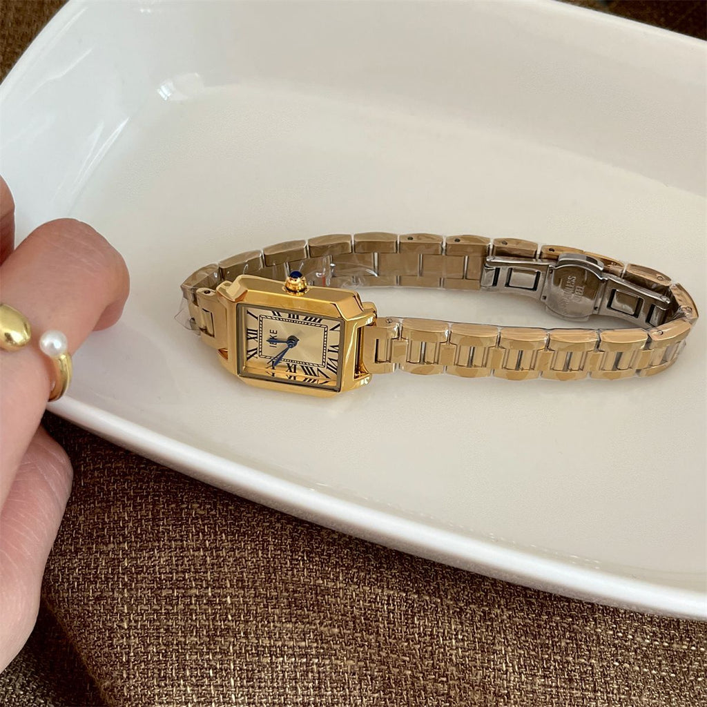 IEKE Korean Chic Roman Numeral Petite Watch - Vintage Dainty Quartz Watch for Women