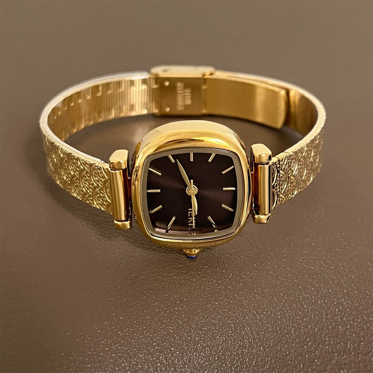IEKE Archival Retro Mini Gold Watch with Leather Strap - Classic Estate Quartz Watch for Women
