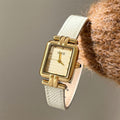 IEKE French Tweed Chic Petite Leather Watch - Dainty Salon Quartz Watch for Women