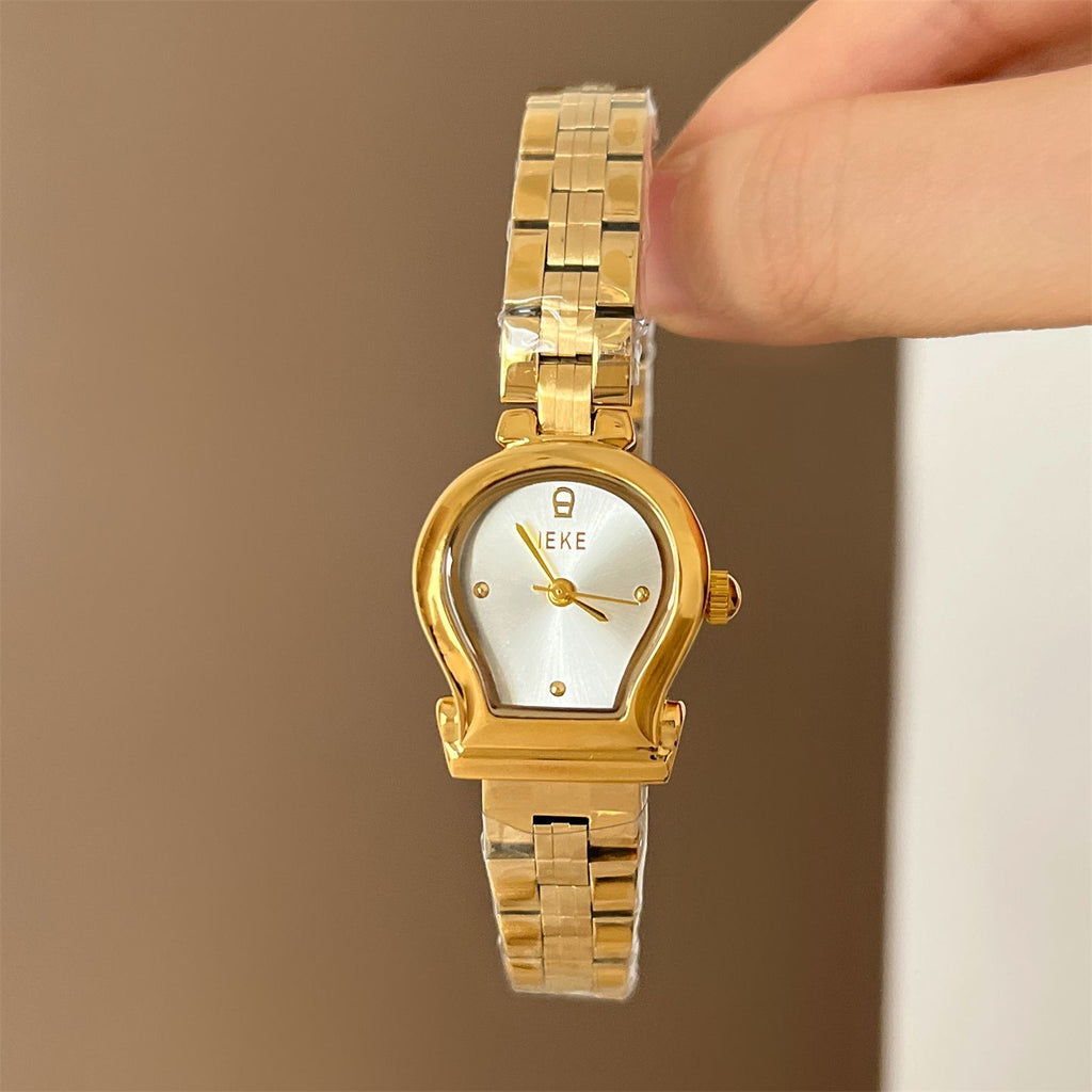 IEKE Slate Grey Dial Tapered Steel Bracelet Watch - Cold Aesthetic Modern Watch for Women