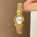 IEKE Slate Grey Dial Tapered Steel Bracelet Watch - Cold Aesthetic Modern Watch for Women