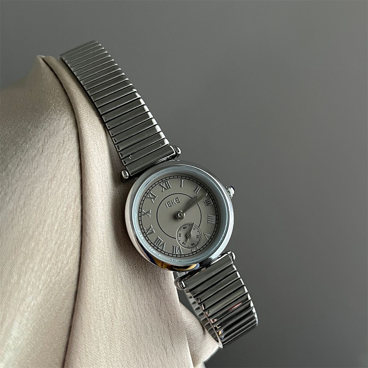 IEKE Pure Square Champagne Steel Bracelet Watch - Clean Geometry Quartz Watch for Women