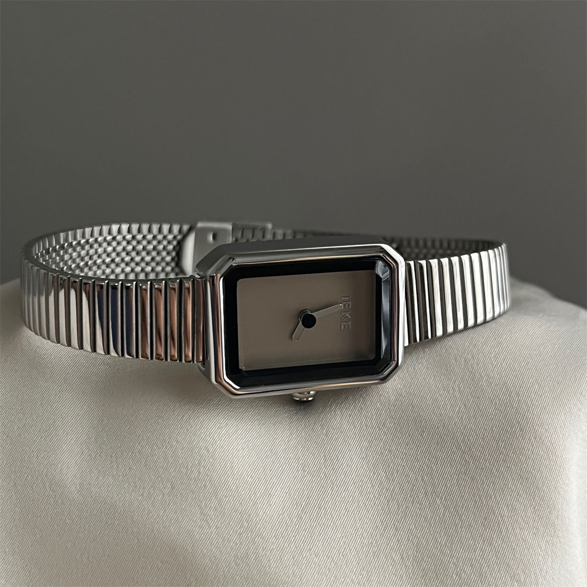 IEKE Pure Square Champagne Steel Bracelet Watch - Clean Geometry Quartz Watch for Women