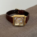 IEKE Black and Gold Executive Leather Watch - Vintage Power Dressing Quartz Watch for Women