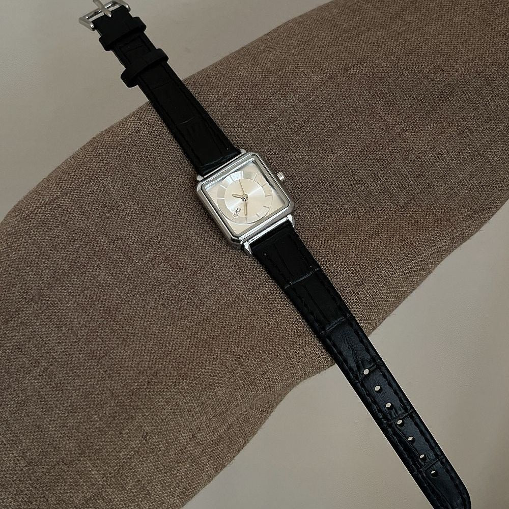 IEKE Black and Gold Executive Leather Watch - Vintage Power Dressing Quartz Watch for Women