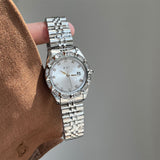 IEKE Cold Aesthetic Crystal Chain Link Bracelet Watch - Sparkling Jewelry Quartz Watch for Women