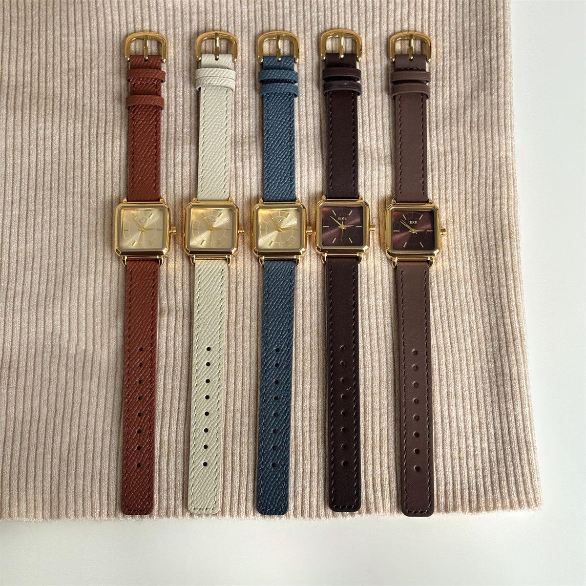 IEKE Oversized Statement Square Slim Strap Watch - Modern Boyfriend Tank Watch for Women
