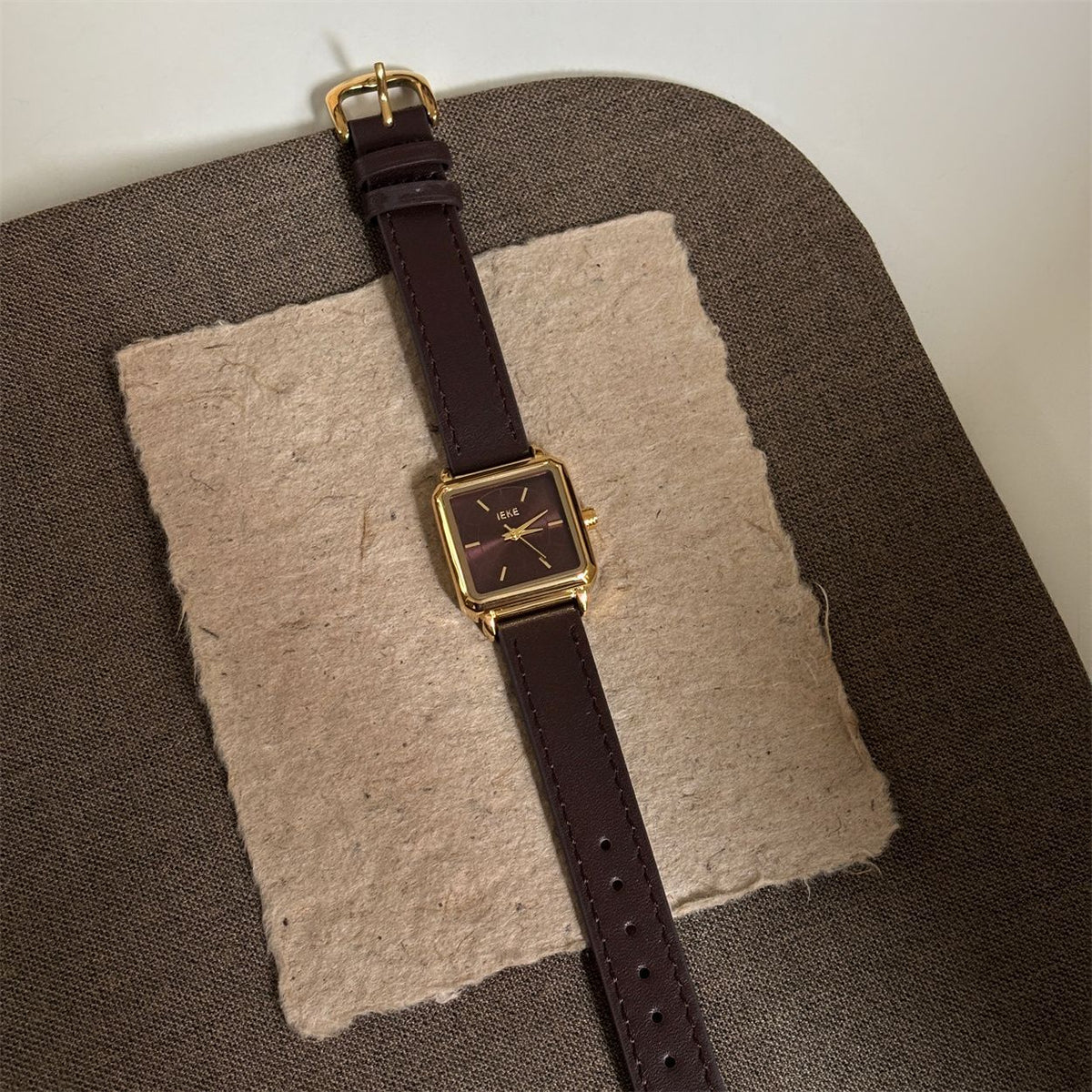 IEKE Oversized Statement Square Slim Strap Watch - Modern Boyfriend Tank Watch for Women