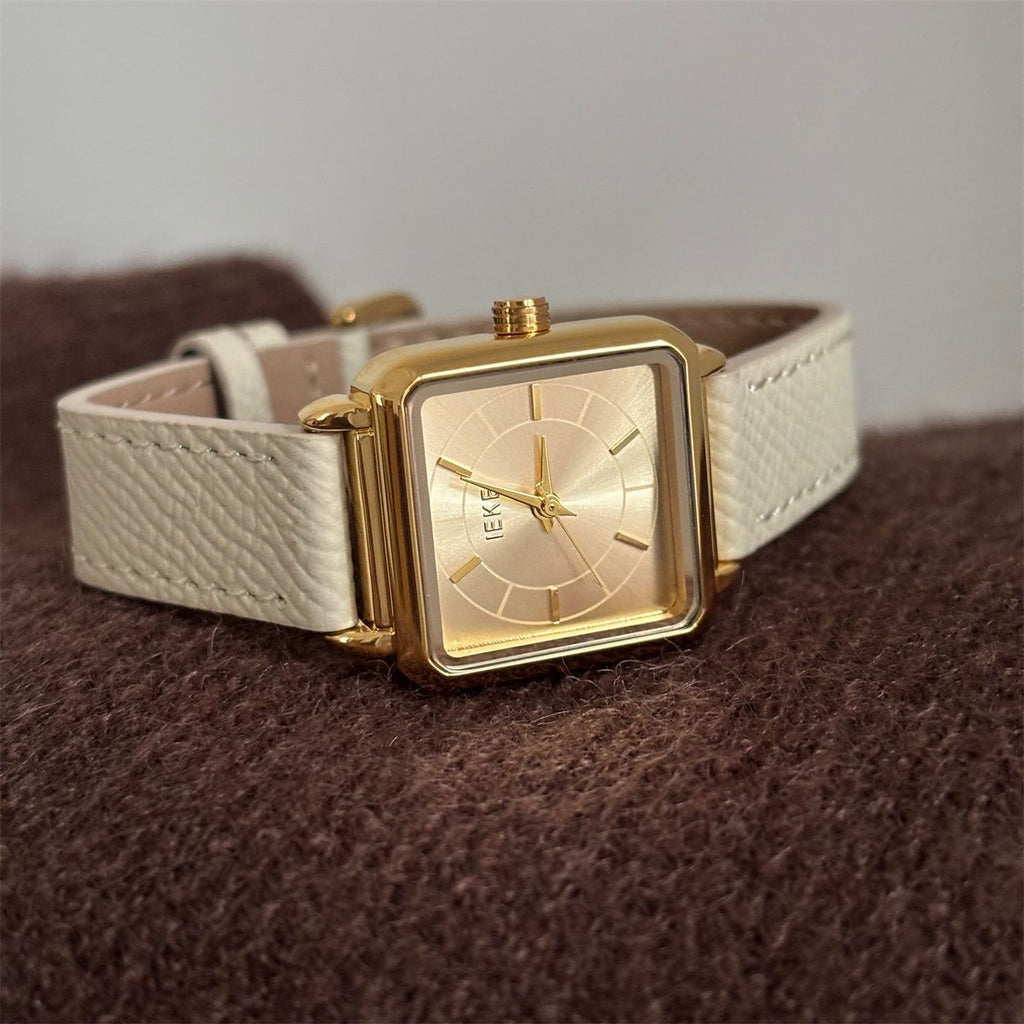 IEKE Oversized Statement Square Slim Strap Watch - Modern Boyfriend Tank Watch for Women