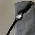 IEKE Art Deco Rhombus Dial Leather Watch - Vintage Geometric Quartz Watch for Women