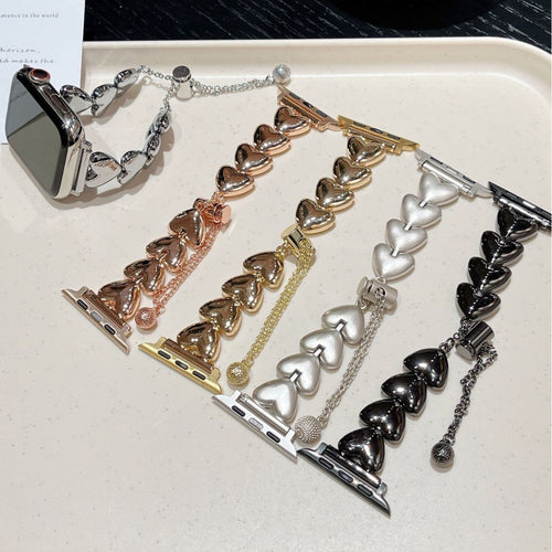 Five heart link bracelet Apple Watch band colors