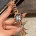 Aoqili round link bracelet watch in rose-gold tone with grey dial