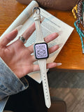 White leather Apple Watch band