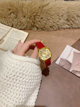 CABOSEN Vintage Oversized Numeral Cushion Watch - Women's Leather Strap Quartz Watch