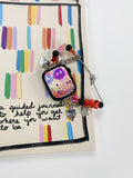 Candy bear beaded Apple Watch charm band in pink and red