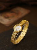 CHISTE vintage crystal-style bracelet watch with chevron-link bracelet