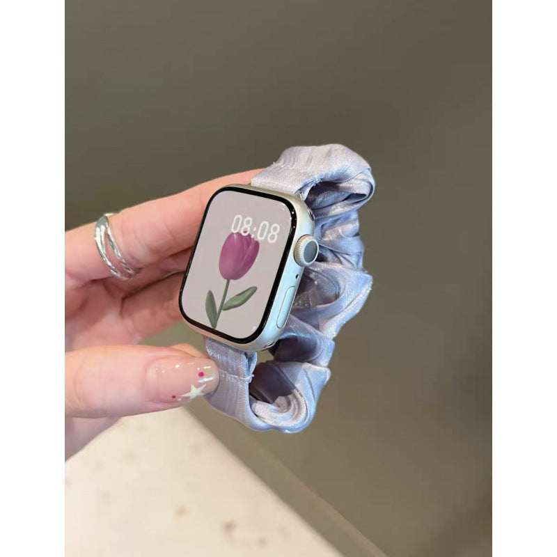 Lavender satin scrunchie Apple Watch band