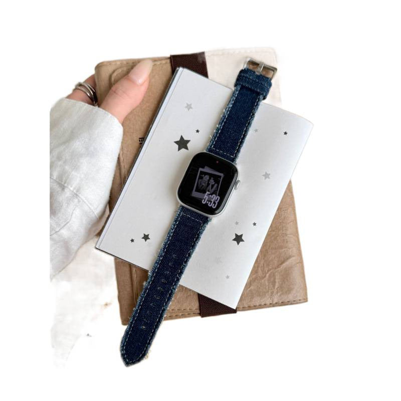 Dark indigo denim Apple Watch band