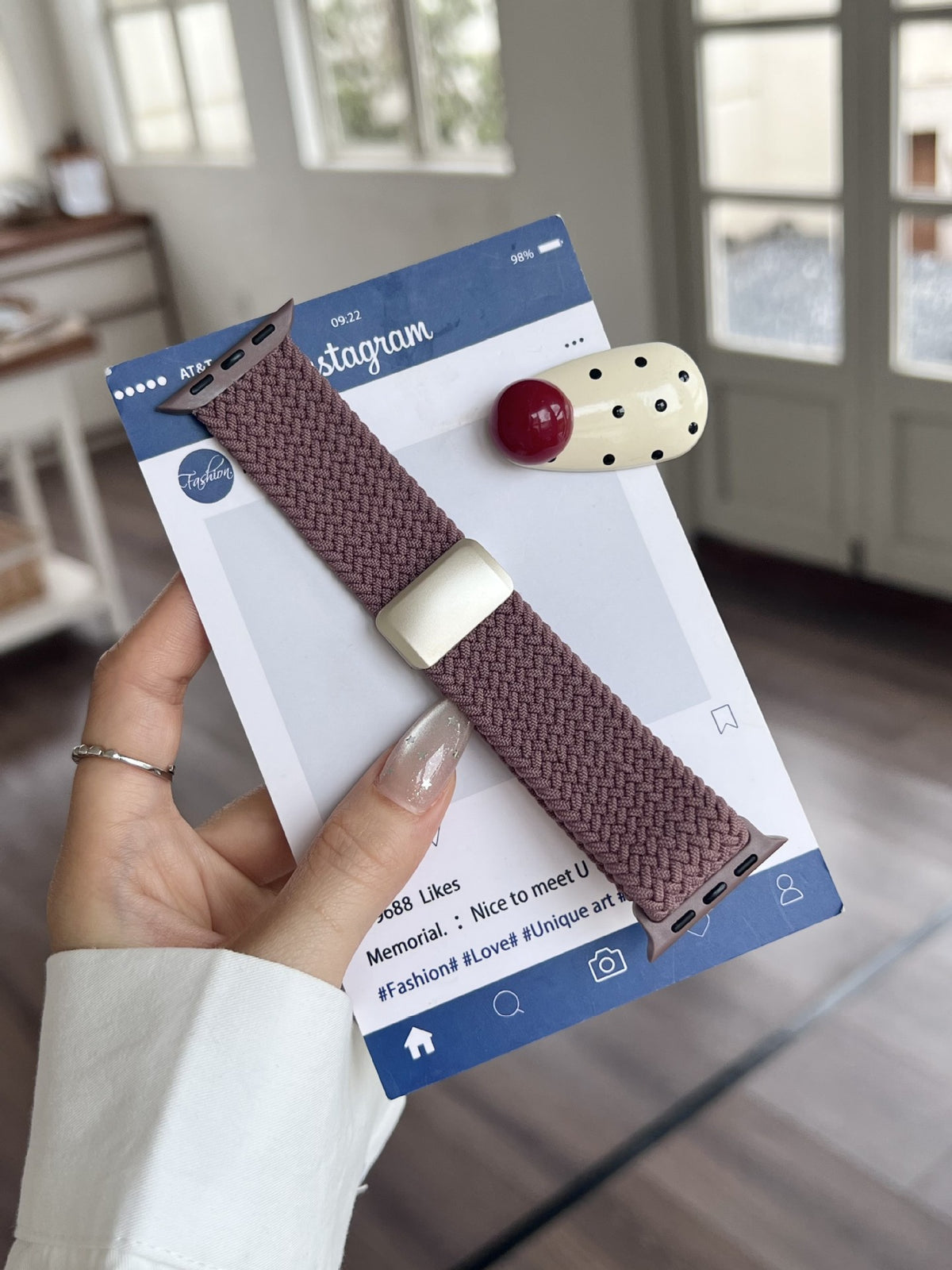 Deep purple braided magnetic Apple Watch band