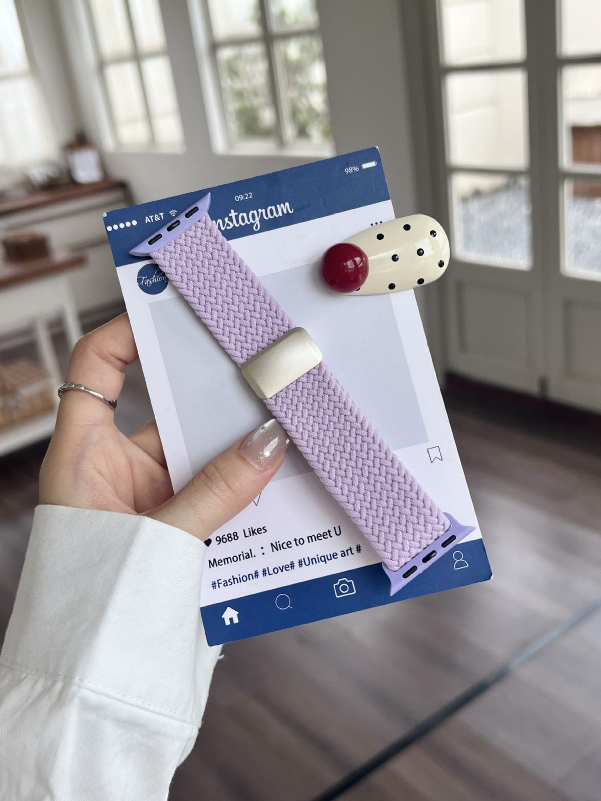 Light purple braided magnetic Apple Watch band