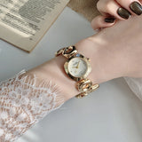 GUDI Open-Link Round Bracelet Watch - Women's Stainless Steel Quartz Watch