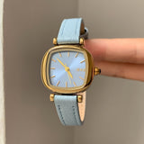IEKE Pastel Sculpted Case Textured Strap Watch - Summer Minimalist Quartz Watch for Women