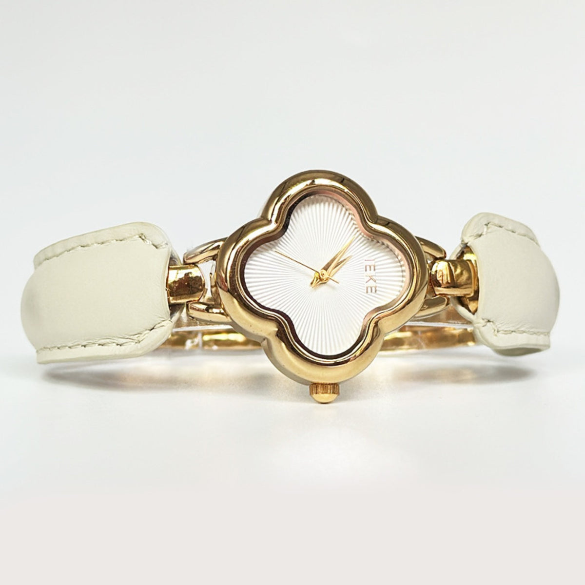 IEKE clover watch white dial ivory accents