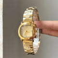 IEKE petite D-shape clover watch in gold with champagne dial