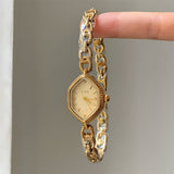 IEKE Diamond-Shaped Textured Chain Bracelet Watch - Women's Jewelry Watch