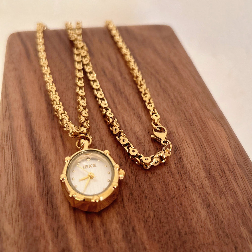 IEKE Oval Pendant Necklace Watch - Women's Jewelry-Inspired Dress Watch