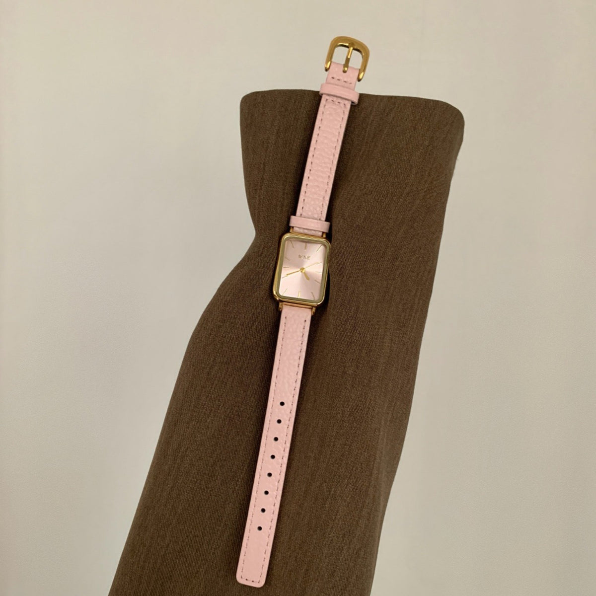 IEKE blush pink rectangular women's quartz watch