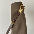 IEKE women's square ring leather watch in brown and gold