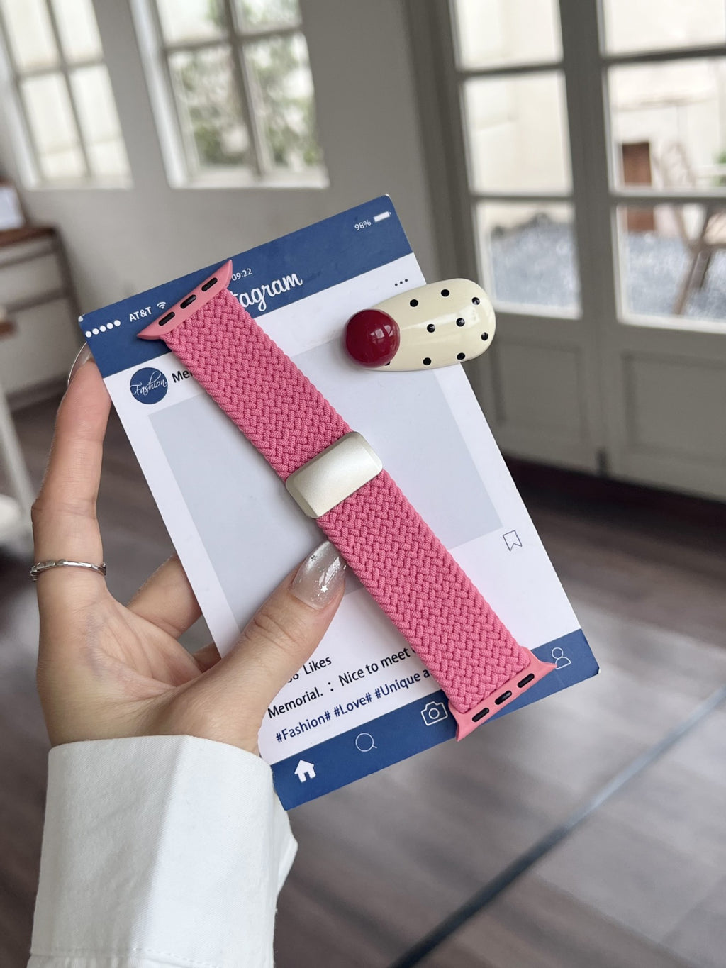 Woven Apple Watch band Red
