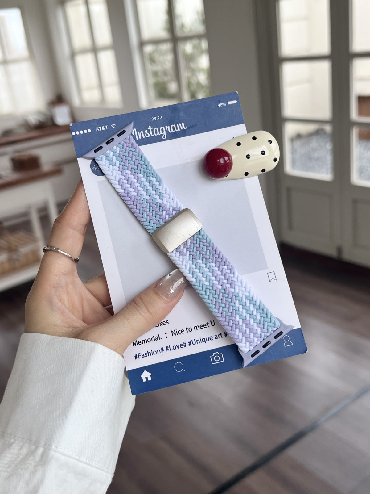 Woven Apple Watch band Wine Red