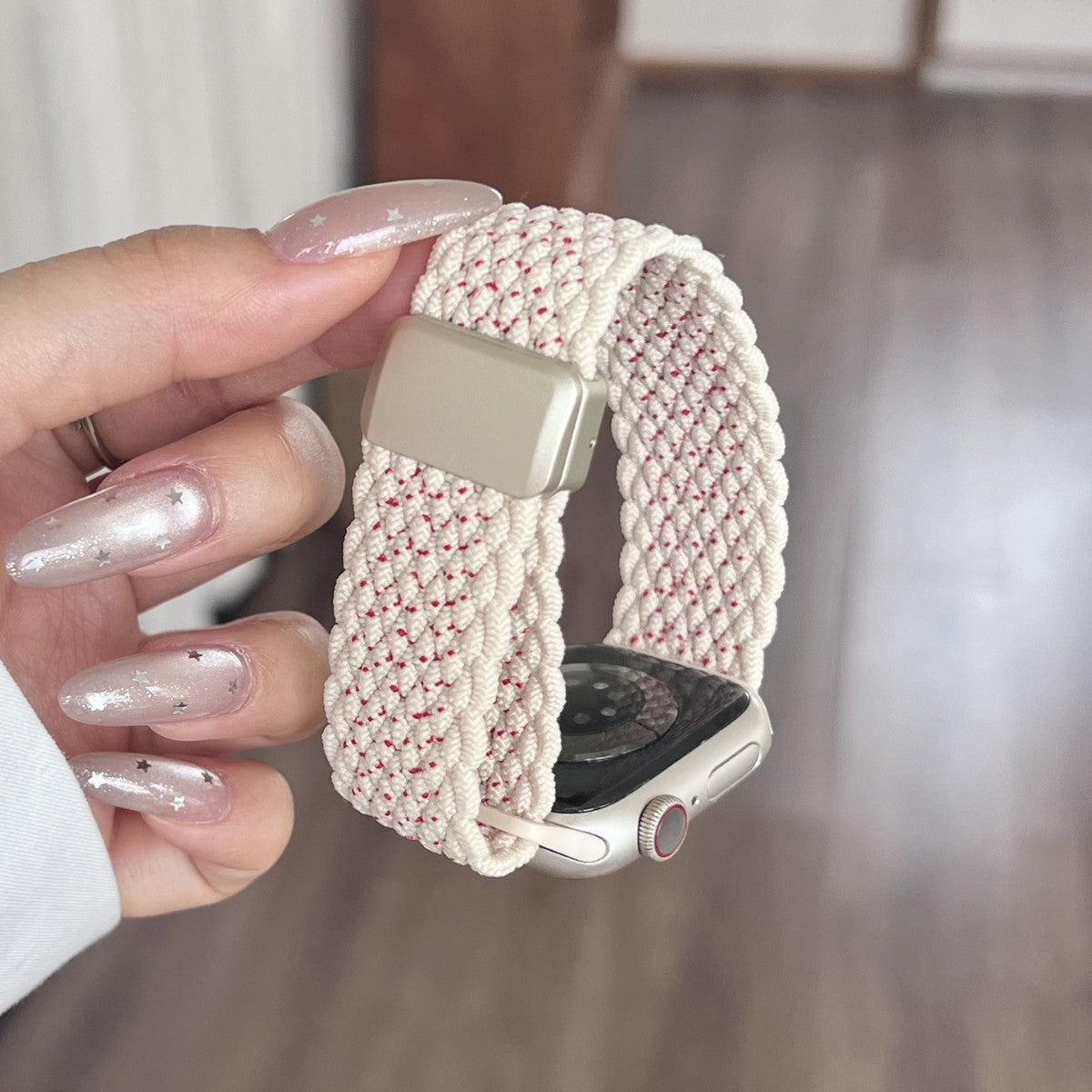 Woven Apple Watch band Barbie Pink