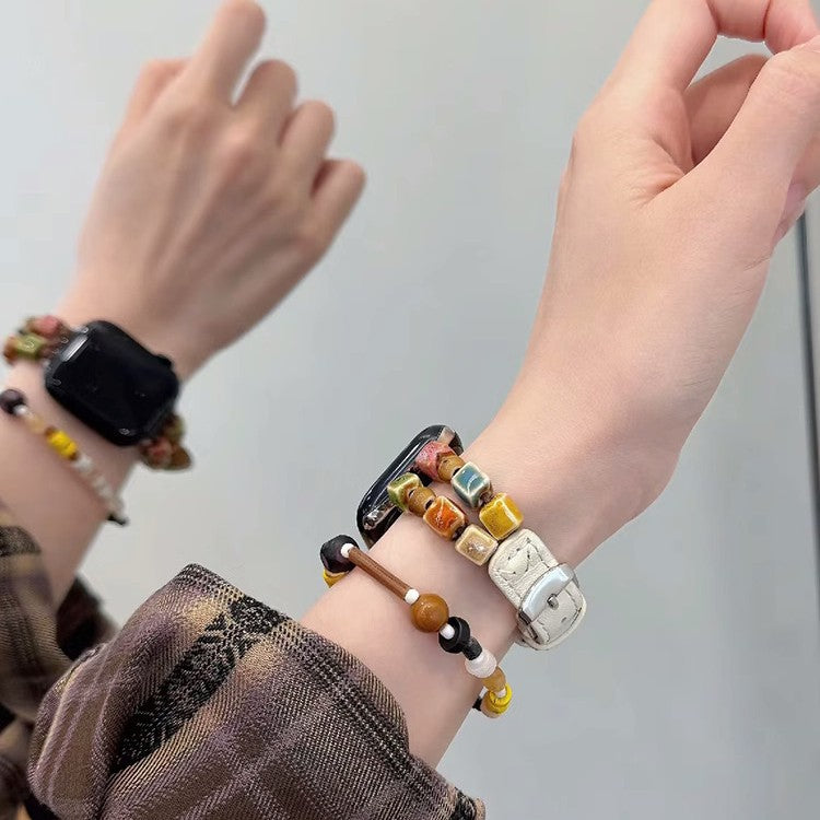 Colourful square bead Apple Watch bracelet band