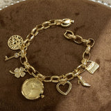 NAIDU Charm Bracelet Watch - Women's Stainless Steel Quartz Jewelry Watch