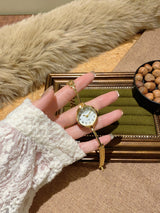 RENOS Petite Round Bar-Link Bracelet Watch - Women's Quartz Jewelry Watch